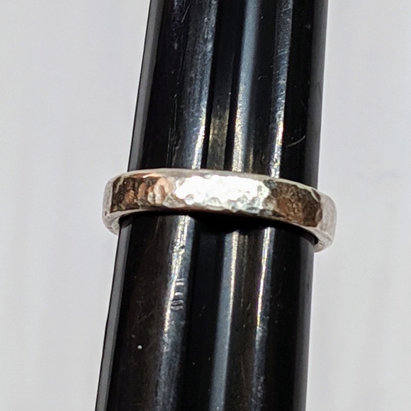 Handmade Jewelry - Handcrafted Sterling Silver Hammered Ring Size 5